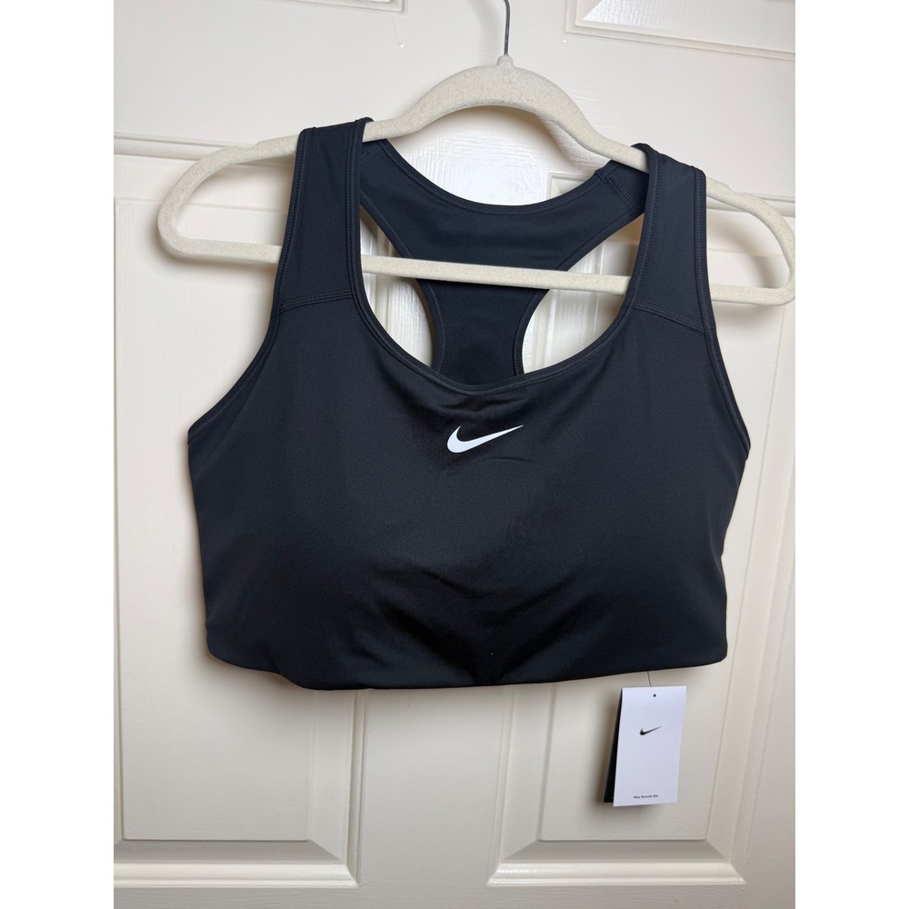 Nike Swoosh Womens Dri-FIT Racerback Sports Bra Black